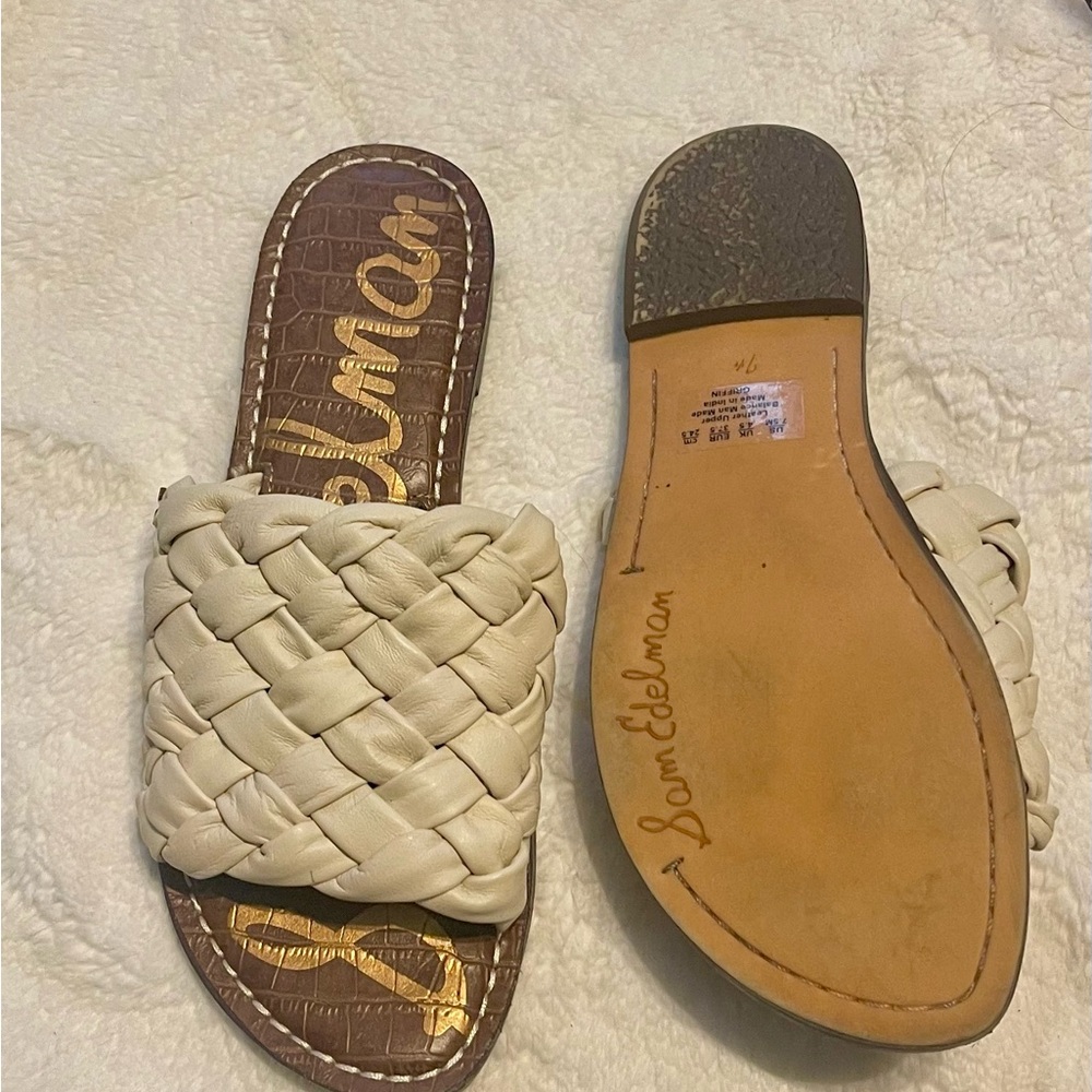 Sam Edelman  casual braiding cream Woven Slide Sandals size 7.4 - Picture 10 of 16